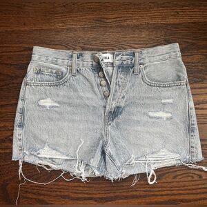 Pistola Light Blue Distressed Jean Shorts